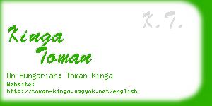 kinga toman business card